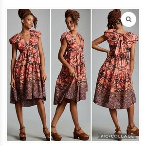 Anthropologie V Neck Midi